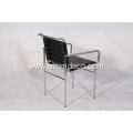 Eillen gray dining chair in black leather